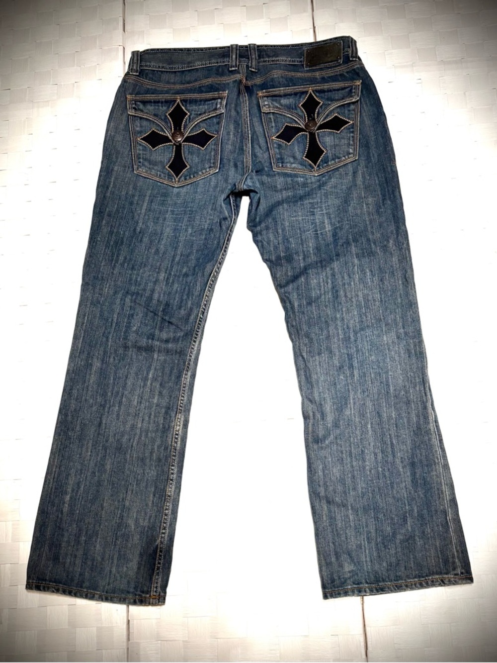 Vintage Affliction Slightly Distressed Men's Straight Leg Jeans  Size 38/34